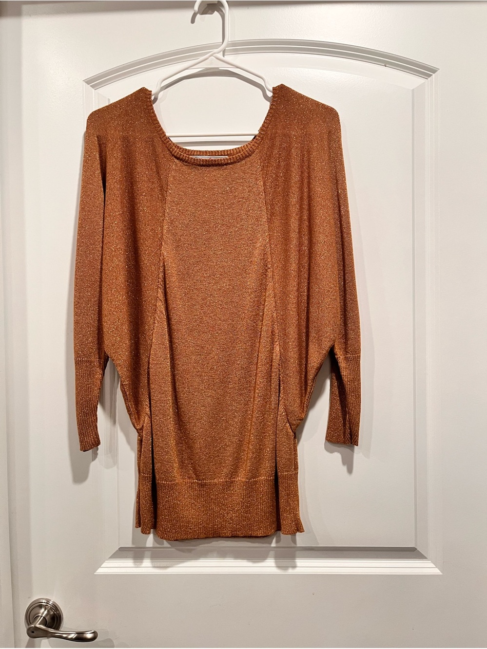 Vintage Original Knitwear By Yoana Baraschi Metallic Bronze Knit Top Size M